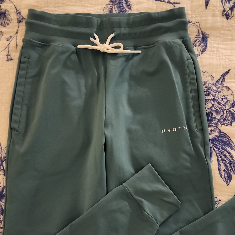 NVGTN Teal Joggers with White Drawstring